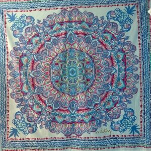 Lilly Pulitzer Vibrant Blue and Pink Tapestry